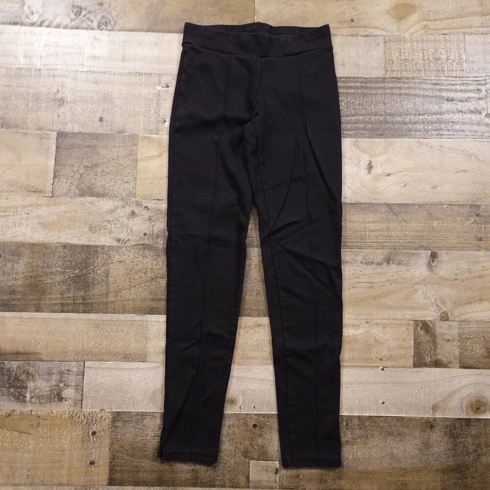 Hue Ponte Knit Leggings Women’s Small/Petite Black Pintuck Pull-On‎ Pants
